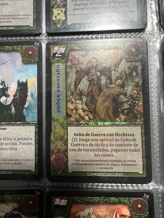 Colección de cartas juego de rol warcry