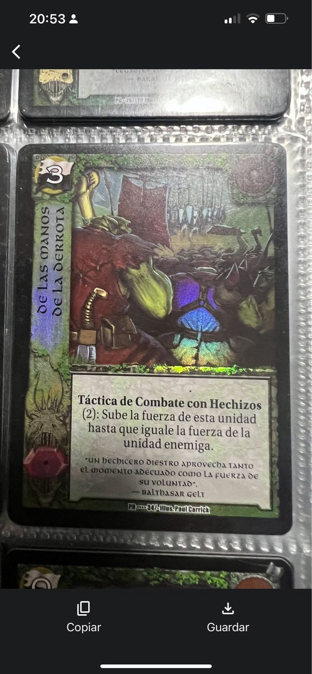 Colección de cartas juego de rol warcry