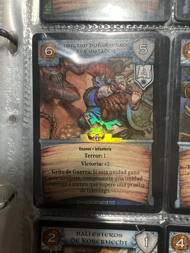 Colección de cartas juego de rol warcry