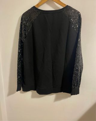 Jersey Algodón Negro Lentejuelas