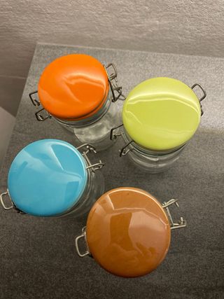 4 Tarros de Cristal con Tapa