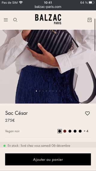 Bolso Balzac Paris Cesar Negro Cuero Nuevo