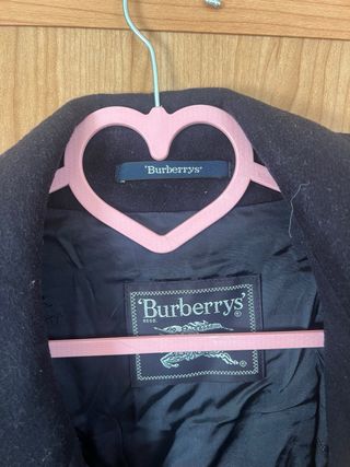 Abrigo Lana y Cachemira Burberry Vintage Negro