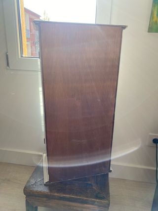 Vitrina con cristales emplomados y madera