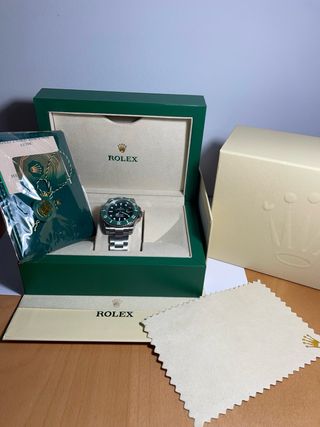 Caja de reloj Rolex verde