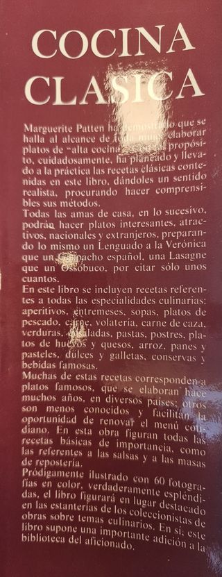 Libro "Cocina Clásica" de Marguerite Patten