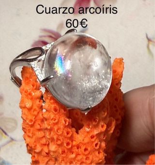Anillo Cuarzo Arcoíris Plata 925 Ajustable