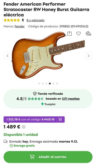 Guitarra Eléctrica Fender Stratocaster Americana