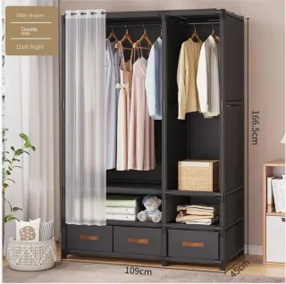 Armario portátil de tela gris