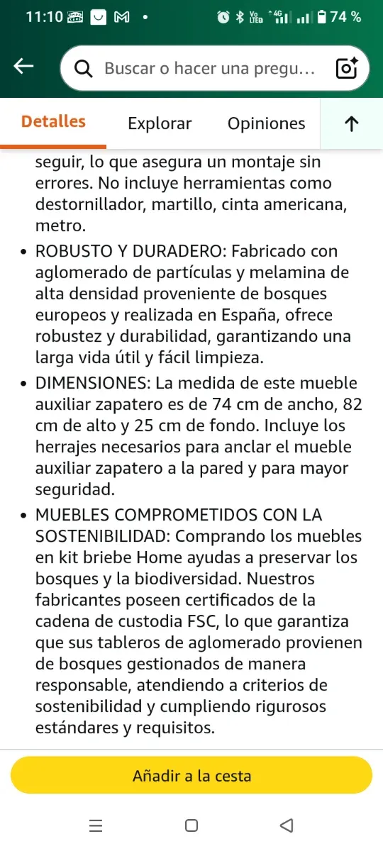 Zapatero blanco con 2 cajones