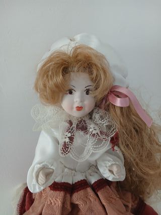 Bambola Ceramica Porcellana Vintage 30cm