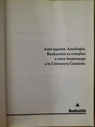 Llibre Antologia de la literatura catalana