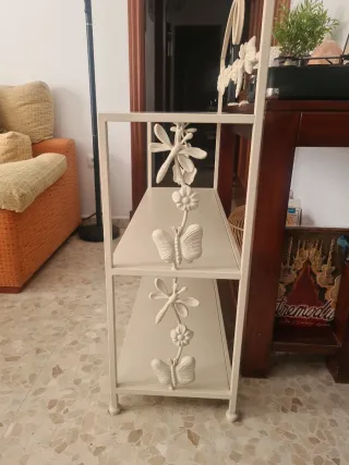 Estantería metálica beige 2 baldas