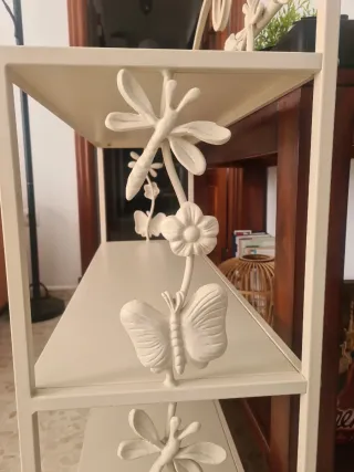 Estantería metálica beige 2 baldas