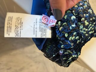 Top lentejuelas azul y multicolor