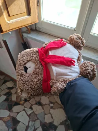 Peluche scaldamani  Orsetto Natale con Sciarpa