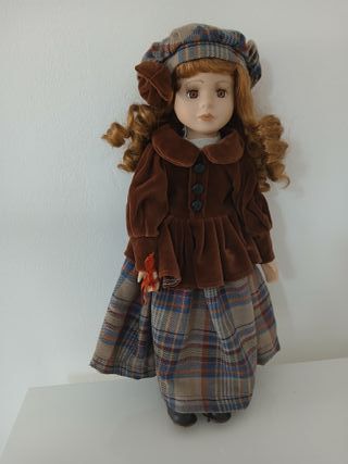 Bambola Ceramica Porcellana 40cm Vintage