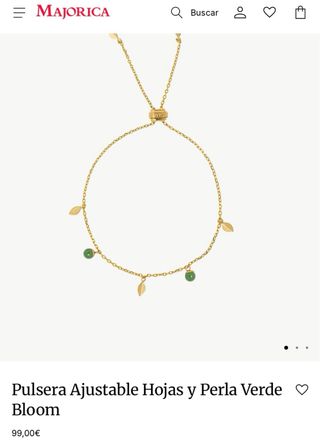 Pulsera Majorica Bañada Oro 18k con Perlas Verdes