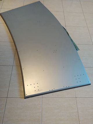 Mesa de despacho moderna marrón y gris