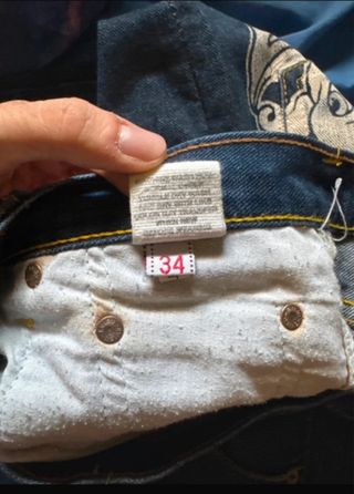 Evisu Jeans Pesce Koi Ricamo Taglia 34x34