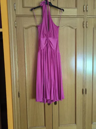 Vestido fiesta corto Mango fucsia
