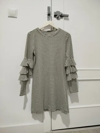 Vestido rayas volantes talla M