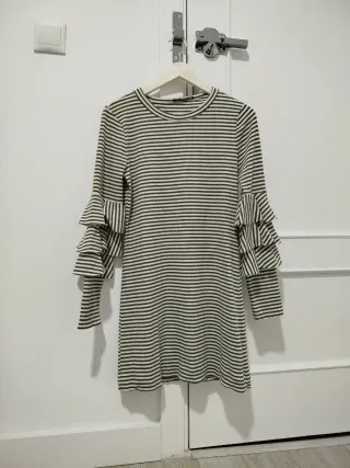 Vestido rayas volantes talla M