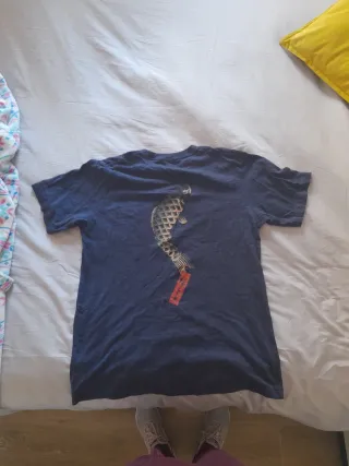 Camiseta manga corta hombre azul bolsillo