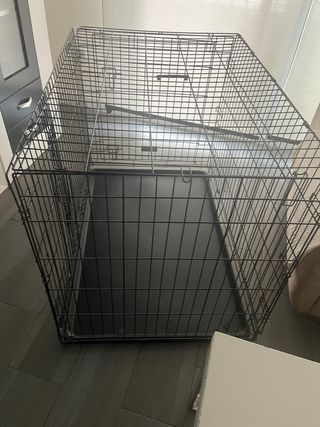 Jaula XL metálica negra plegable 2 puertas