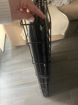 Jaula XL metálica negra plegable 2 puertas