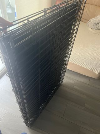 Jaula XL metálica negra plegable 2 puertas