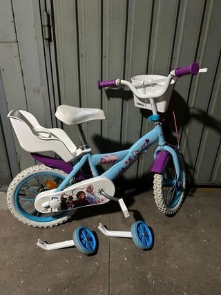 Bicicleta infantil Frozen con ruedines