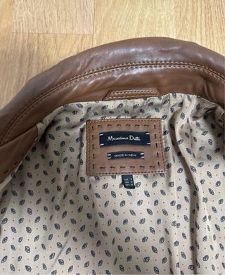 Chaqueta de piel Massimo Dutti marrón