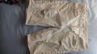 Pull&Bear Pantalón Corto Blanco Talla M