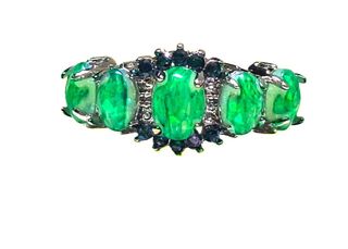 Anillo Ópalo Verde y Fuego Talla 9