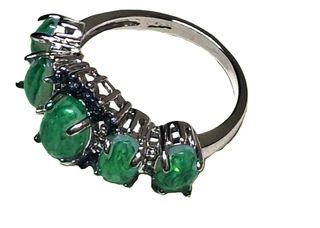 Anillo Ópalo Verde y Fuego Talla 9