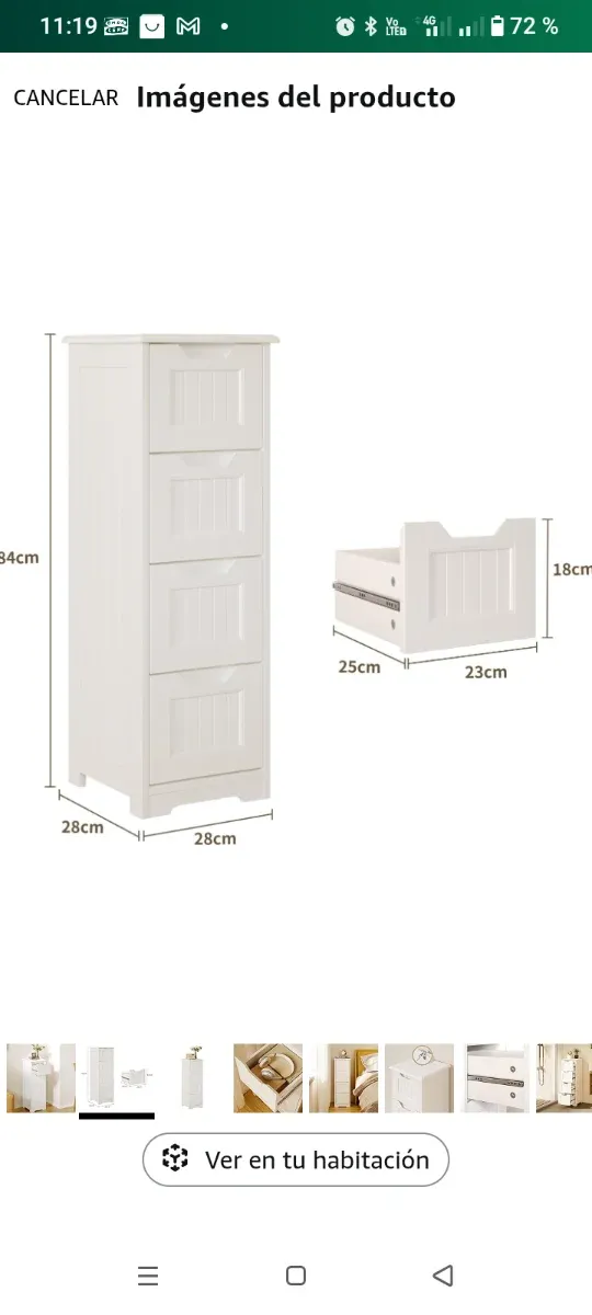 Armario blanco multiusos de madera