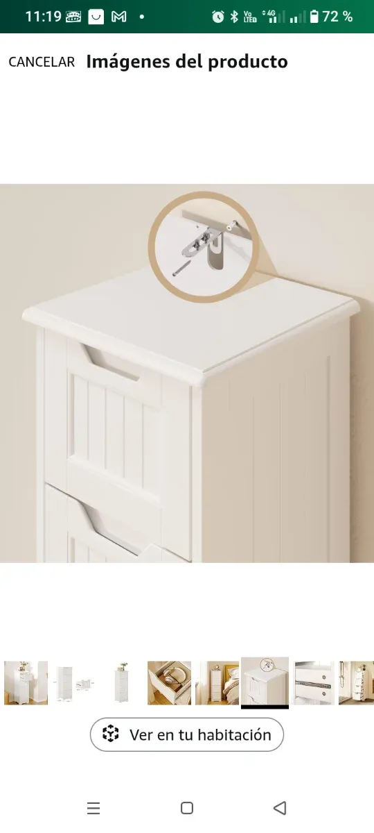 Armario blanco multiusos de madera