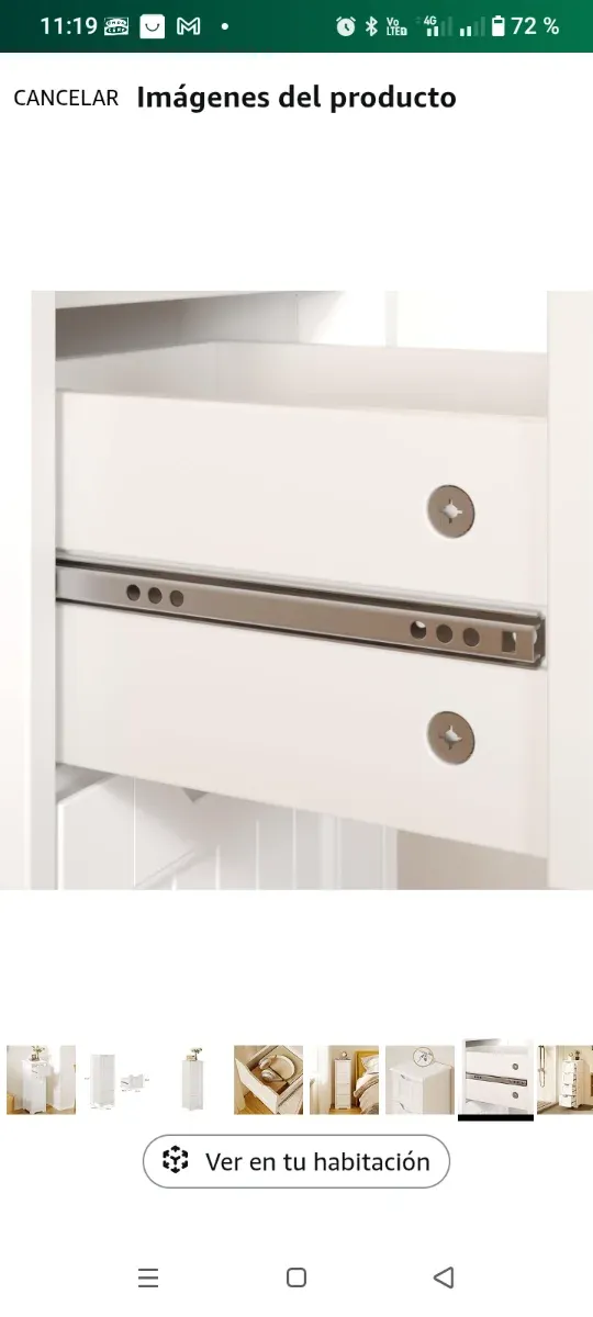 Armario blanco multiusos de madera