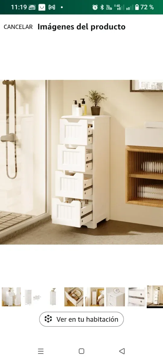 Armario blanco multiusos de madera