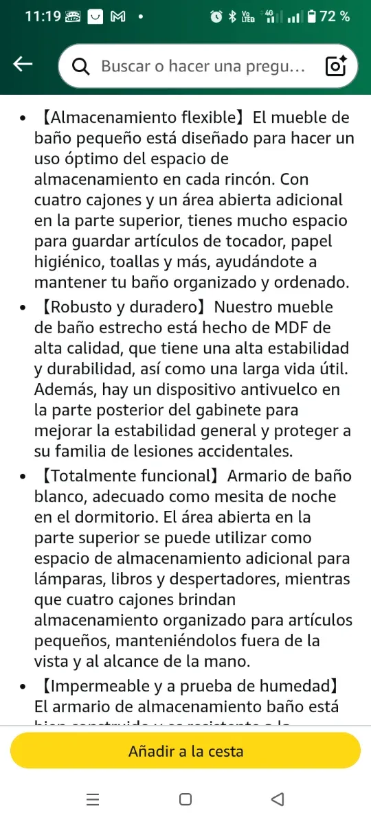 Armario blanco multiusos de madera