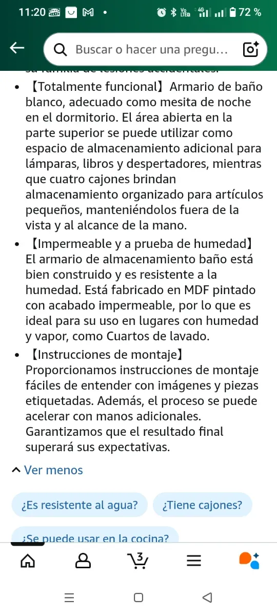 Armario blanco multiusos de madera