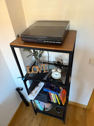 Estantería Diseño Industrial Negra y Madera