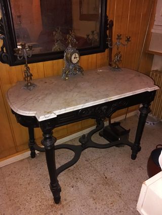 Consola Vintage con Espejo y Mármol