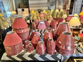 Pantallas de seda para Lámpara granate/Rosa/Rojo