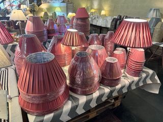 Pantallas de seda para Lámpara granate/Rosa/Rojo