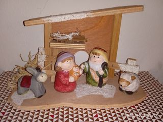 Presepe terracotta e legno
