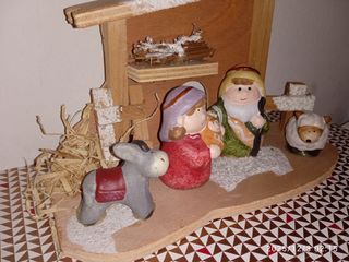 Presepe terracotta e legno
