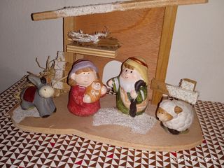 Presepe terracotta e legno