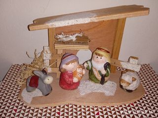Presepe terracotta e legno